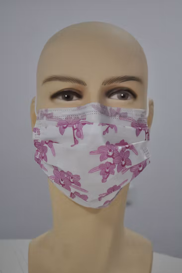 Chirurgical/Type Iir/Médical/Protection/Sécurité/Masque jetable non tissé 3 plis/4 plis avec boucles d'oreilles élastiques/Tie-on