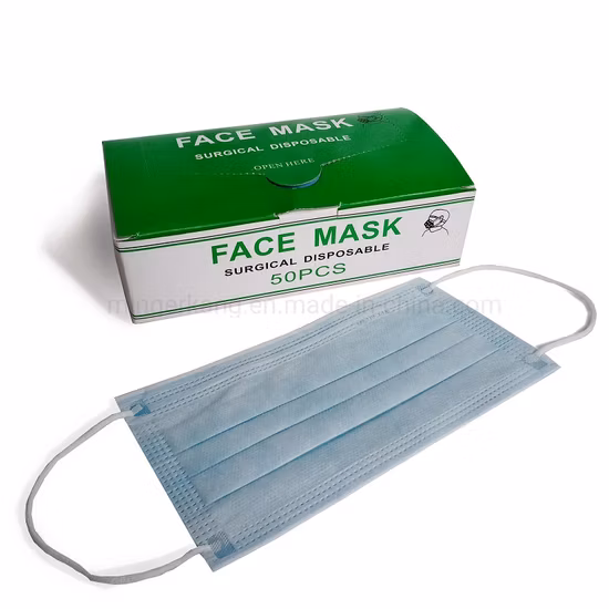 CE FDA 3ply 4ply Oreille Boucle Cravate Hôpital Mascarilla Non Tissé Type Iir Fournisseur Gros Poussière Bleu Blanc Noir De Protection Chirurgical Jetable Masque Médical