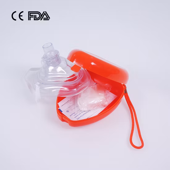 Masque de RCR Masque de poche RCR jetable Masque de RCR respiratoire bouche à bouche médical d'urgence Masque de RCR de premiers soins en plein air avec CE, ISO