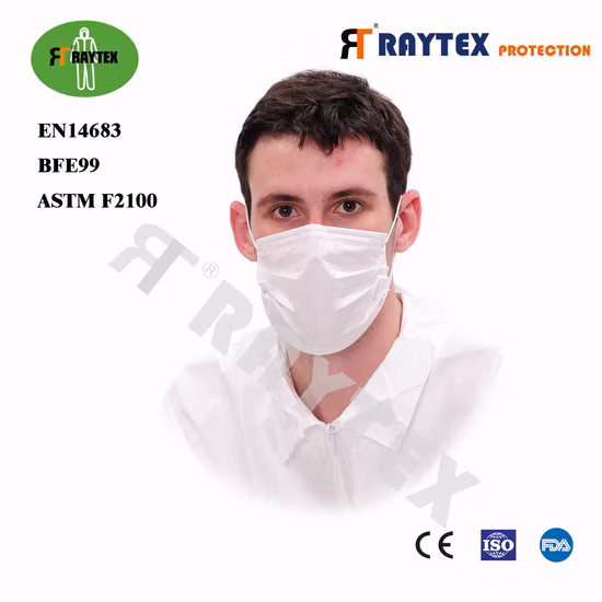CE FDA 3ply 4ply Oreille Boucle Cravate Hôpital Mascarilla Non Tissé Type Iir Fournisseur Gros Poussière Bleu Blanc Noir De Protection Chirurgical Jetable Masque Médical