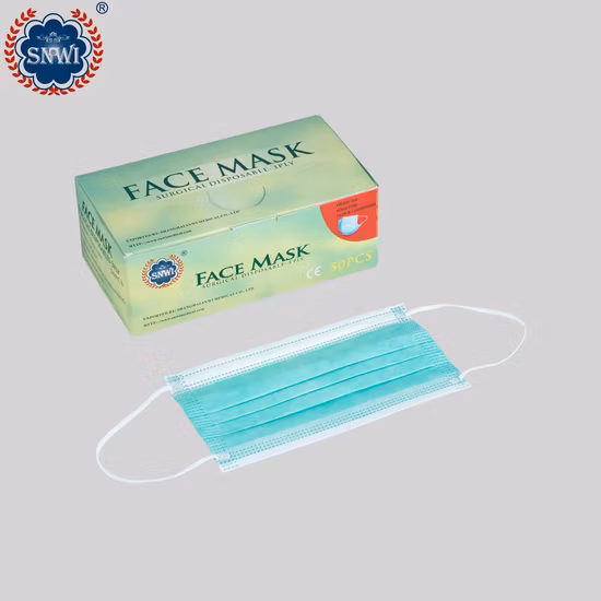 Vente en gros 3 plis grande quantité facile à respirer masque facial non tissé coloré jetable avec masque médical chirurgical contour d'oreille